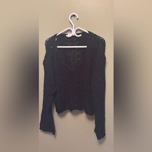 Little Moon Black V-Neck Sweater